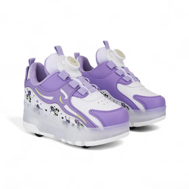 Işıklı Patenli Tekerlekli Spor Ayakkabı Mor