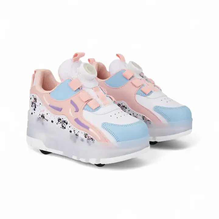 Işıklı Patenli Tekerlekli Spor Ayakkabı Pembe