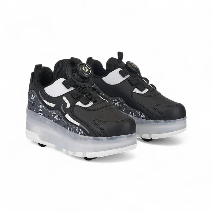 Işıklı Patenli Tekerlekli Spor Ayakkabı Siyah