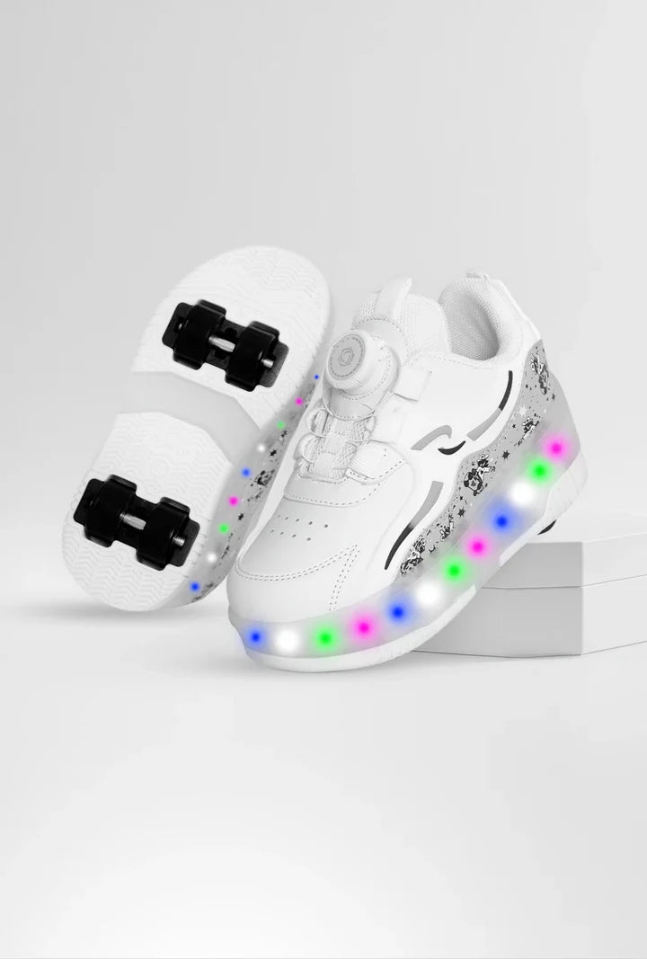 Işıklı Patenli Tekerlekli Spor Ayakkabı Beyaz