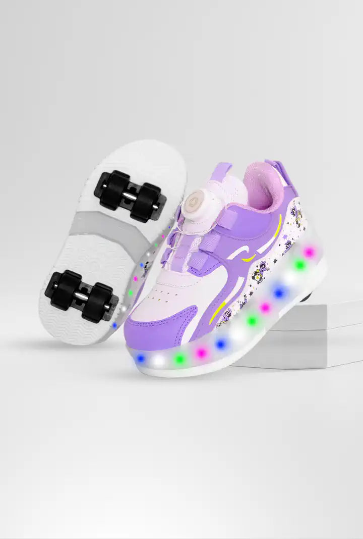 Işıklı Patenli Tekerlekli Spor Ayakkabı Mor
